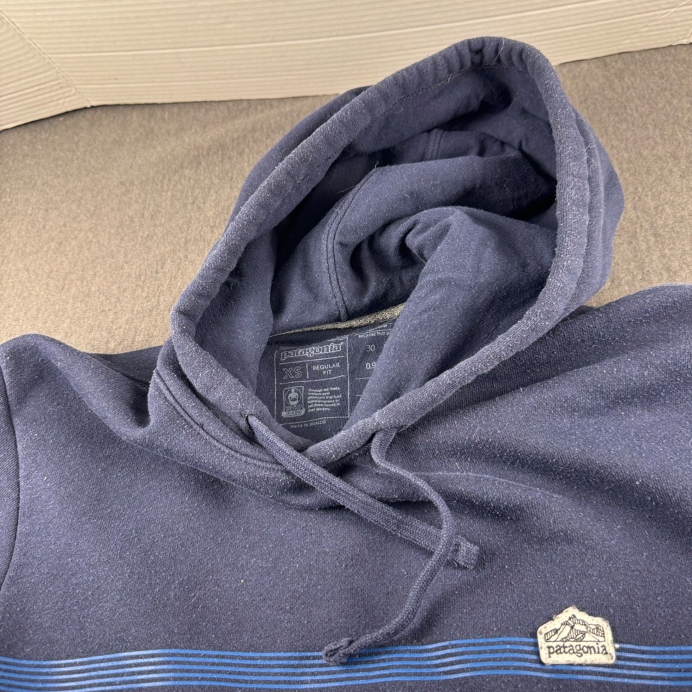Patagonia Womens Uprisal Hoody Navy Blue Wave Graphic Sweatshirt XS Regular Fit